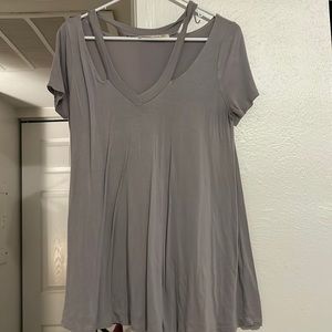 Flowy Purple/Gray Cutout Tee